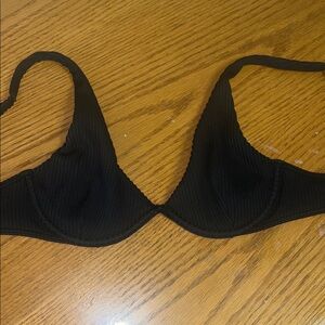 Elegant Black Women's swim top Hollister adjustable size extra small with gold